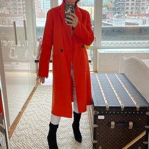 Anthropology Cashmere woolmix light coat size 0-2 orange